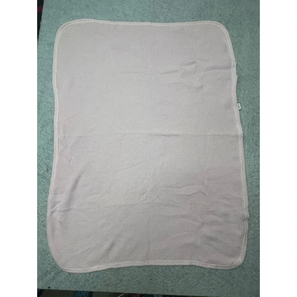 Vintage Baby Morgan Pink Waffle Knit Receiving Blanket 100% Cotton Made in‎ USA